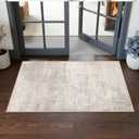 Washable 2x4 Entryway Area Rugs: Abstract Water Resistant Kitchen Sink Rug Non-Slip Durable Doormat Ultra Soft Living Room Bedroom Carpet Low Pile Floor Mat for Bathroom Dining Room(2x4,Beige/Cream)