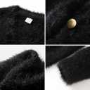 Women's Stylish Fuzzy Cardigan - Cozy and Warm (Black)