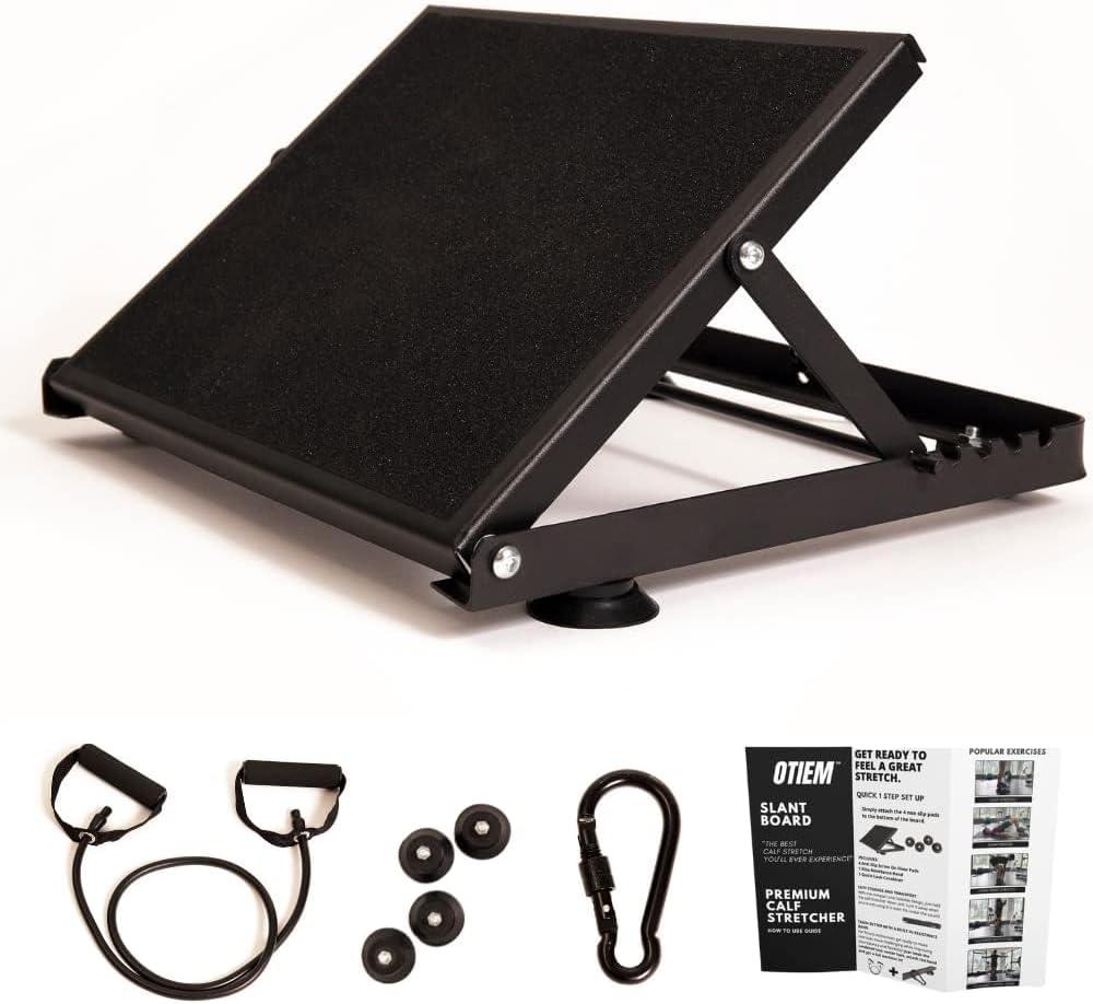 Otiem Pro Black Slant Board for Calf Stretching  Non-Slip Steel Calf Stretcher SlantBoard for Squats  Lightweight, Portable Slant Board with 4 Adjustable Angles Supporting Up to 500 LB Capacity Otiem Pro Black Slant Board for Calf Stretching  Non-Slip Steel Calf Stretcher SlantBoard for Squats  Lightweight, Portable Slant Board with 4 Adjustable Angles Supporting Up to 500 LB Capacity