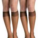Hanes Silk Reflections Women's Sheer Toe Silky Sheer Knee-High Stockings (Gentle Brown)