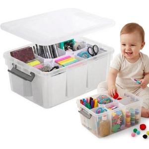 Trivon 17 QT Plastic Storage Bins Clear Storage Box with Lids Multipurpose Stackable Storage Containers for Organizing Tool, Craft, Crayon Clear Storage Bins with Lids