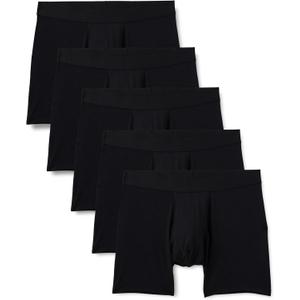 Amazon Essentials Men's Super Soft Modal Boxer Briefs, Pack of 5 (Large, Black)