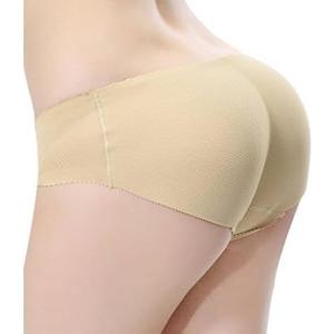 Everbellus Women's Padded Seamless Butt Hip Enhancer Panties Boy Shorts (Beige, Small)