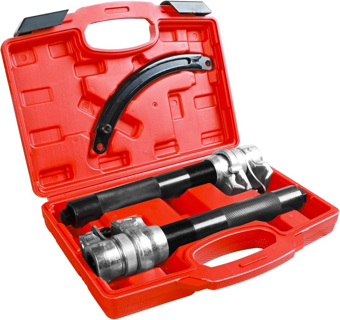 2-Piece Coil Spring Compressor Tool Heavy Duty Macpherson Strut Spring Compressor Set with Safety Jaws and Holder, Max Load 2645 LBs