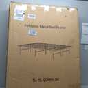 Amazon Basics Foldable Metal Platform Bed Frame with Storage, Sturdy Steel, No Box Spring Needed, 18 Inches High, Tool-Free Easy Assembly, Noise-Free, Queen Size, Black