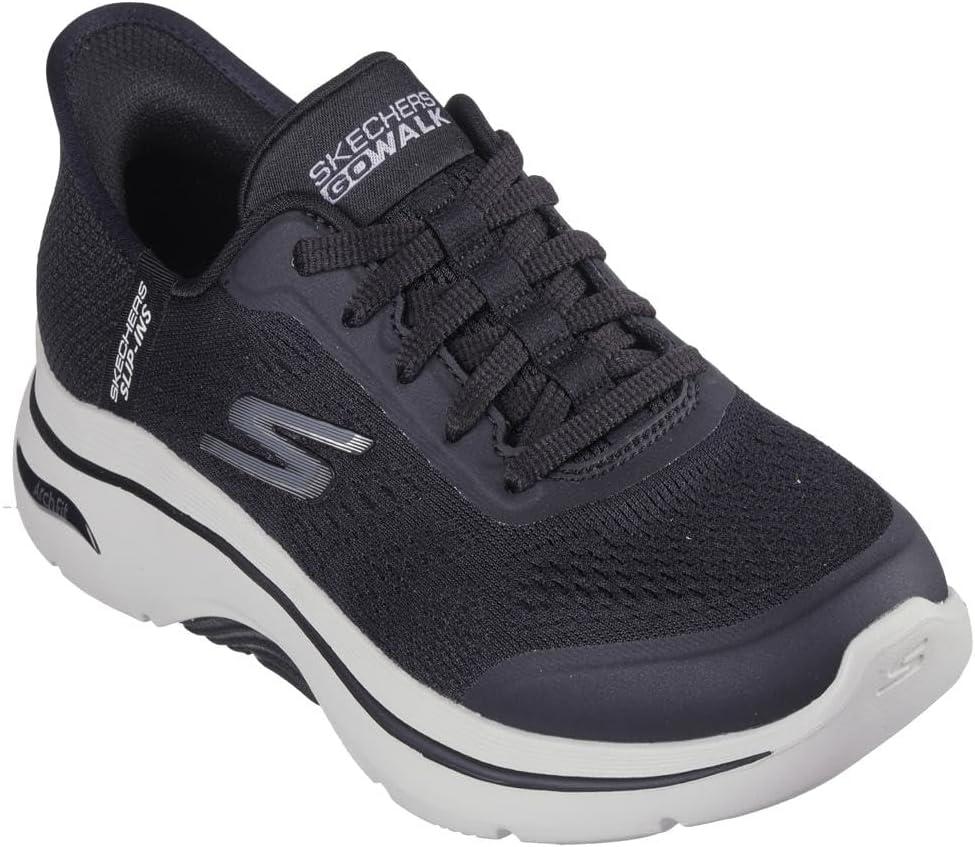 Skechers Women's Go Walk Arch Fit 2.0 Valencia Hands Free Slip-ins Sneaker (Black/White, 12)