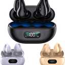 Painless Wear Open Ear Headphones 5.3 Bluetooth Open Ear Clip Headphones Best Bluetooth Headphones Bluetooth Headphones for Work Outdoor Sports Headphones (Black)