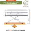 Xabitat Full Size Ironing Board, 57"x18" Wide Heavy Duty Iron Board with Wall Mount Hanger – Foldable, Height Adjustable 30-36", Full Metal Frame, Heat & Scorch Resistant 3-Layer Cover, Cord Holder