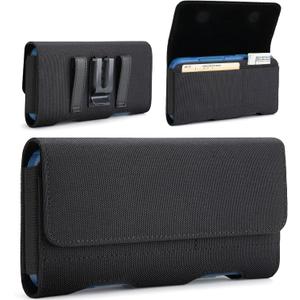 Mopaclle Nylon Cell Phone Holster for Samsung Galaxy S25 Ultra S24 Ultra,S23 Ultra,S22 Ultra, S21 Ultra,Note 20 Ultra A71 A23 A12 Moto G Stylus, Premium Phone Belt Holder with Belt Clip for Men