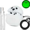 for AirPods 3rd Generation Case Cute with Cleaner kit, [Glow in The Dark] Funny Anime 3D Halloween Ghost airpods Gen 3 Case Soft Silicone Protective Skin Cases Compatible with Apple Airpod 3