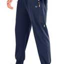 NORTHYARD Men's Athletic Running Pants Lightweight Workout Joggers Quick Dry Gym Sweatpants Active Sports Track Training (Large, Navy)