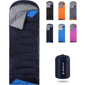 Sleeping Bags for Adults Backpacking Lightweight Waterproof- Cold Weather Sleeping Bag for Girls Boys Mens for Warm Camping Hiking Outdoor Travel Hunting with Compression Bags (Navy Blue)