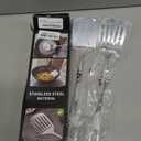 2 Pcs Stainless Steel Spatulas Set, Metal Spatula Solid & Slotted Turner, Heavy Duty Sturdy Spatula for Kitchen Use, High Heat Resistant Cooking Utensils for Fish Eggs Pancakes, Easy to Clean, Silver