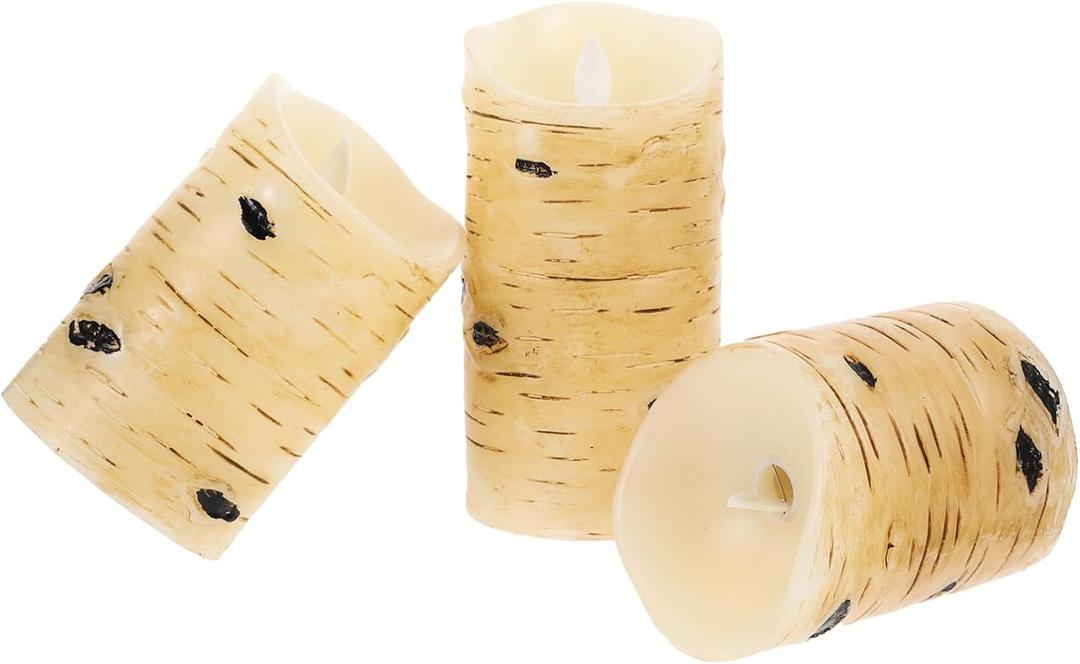 VENTA Flickering Flameless Candles with Remote Control  Led Candles Battery Operated  Battery Operated Candle for Decoration Table, Timer & Dimmer Features, Set  3Pcs (4",5",6")(Grey)