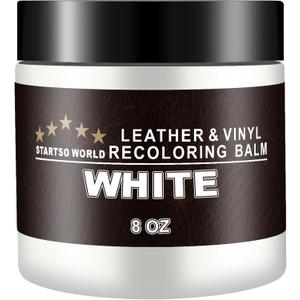 STARTSO WORLD Leather Recoloring Balm - Repair Kit for White Furniture and Car Seats | Scratch Remover, Restores Faded Leather