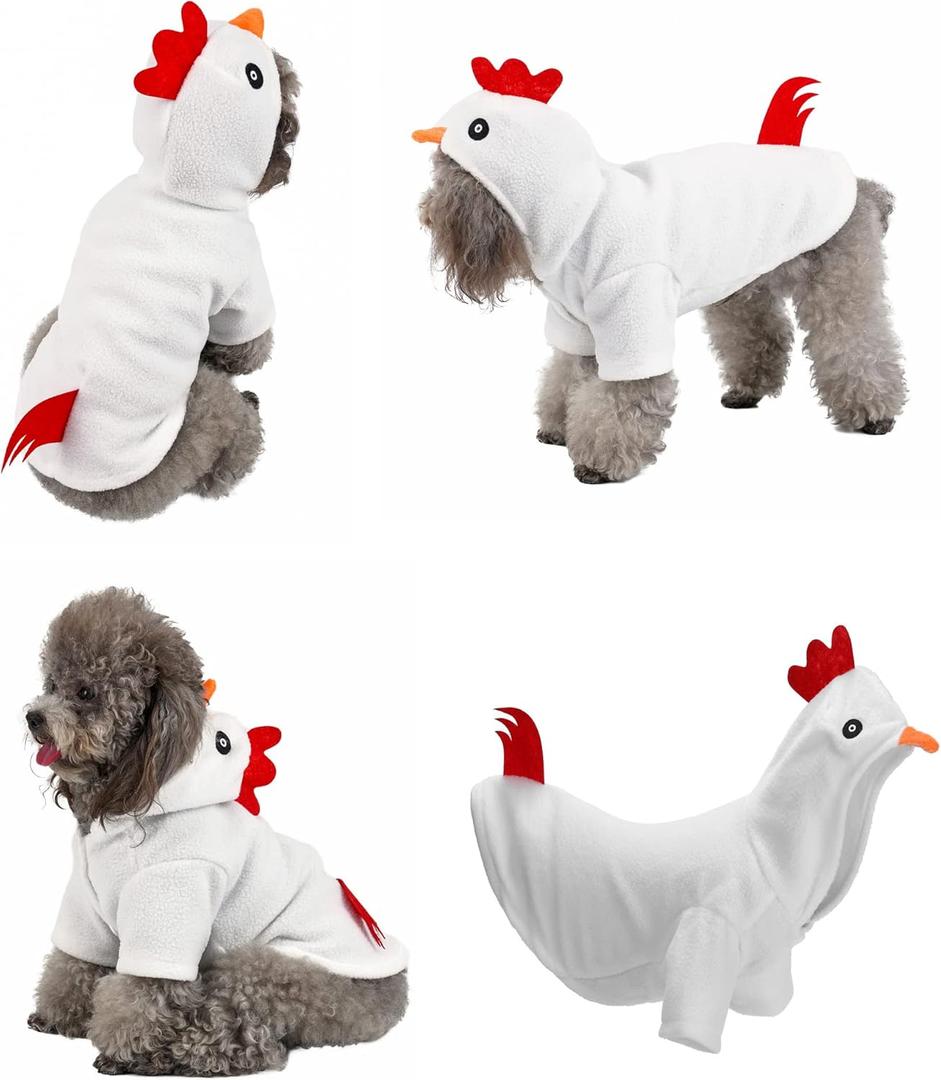 Yoption Dog Cat Chicken Costumes, Pet Halloween Christmas Thanksgiving Cosplay Dress Hoodie Funny Outfits Clothes for Puppy Dogs (XXL) (18.1'' in Neck Girth, 22.8'' in Chest)