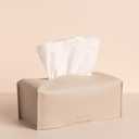 OLETHA Aesthetic Rectangle Tissue Box Cover, Medium Flat Box Tissues Holder Rectangular, Light Taupe