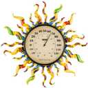 pealstar Large Outdoor Thermometer Waterproof Wall Thermometer Decorative Metal Sun Outdoor Thermometers for Patio Garden Yard Living Room Decor
