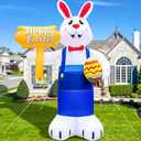 12FT Giant Easter Inflatables Outdoor Decoration Inflatable Bunny Built in LED Lights Bunny Blow Up Yard Decoration for Lawn Garden Holiday Party(with Storage Bag), Was used