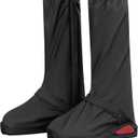 iCreek Waterproof Shoe Covers Reflective Rain Boot Foldable Non-Slip Protective Overshoes for Rainy Day, Hiking, Outdoor (Small, Black)