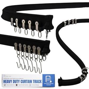 Aluminum Flexible Ceiling Curtain Track 13.1ft, Curtain Track Wall Mount