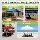 Anytee-10x10 Pop Up Canopy Tent, Easy Up Waterproof Outdoor Canopy with Wheeled Bag, Sun Shade for Patio, Backyard, Parties, Camping-Black