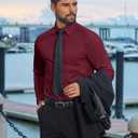 COOFANDY Mens Dress Shirts Long Sleeve Business Shirts Stain Shield Mens Button Down Shirt (L)