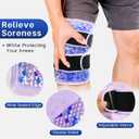 Knee Ice Pack Wrap for Pain Relief Reusable Gel Ice Wrap for Leg Injuries Swelling Knee Replacement Post-Surgery Recovery Adjustable Cold Compression Therapy Wrap for Arthritis