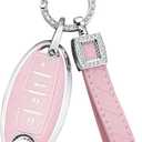 2 x 1797 4 Button Key Fob Cover for Nissan Pink Cute Bling Key Chain Case Shell Altima Rogue Sentra Murano Pathfinder Armada Accessories TPU