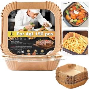 Air Fryer Liners Disposable for Amazon Basics 4.4-Quart, Chefman Air Fryer Liners, 4qt Air Fryer Liner, 7 inch 4 Quart Parchment Paper for 3-5QT