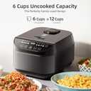TRIANGLE Smart Rice Cooker 6 Cups Uncooked, Fuzzy Logic Rice Maker One-Touch Cooking with Non-stick Inner Pot, Steamer, Quick Cook, Timer, Auto Keep Warm Feature, Black