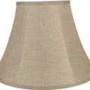Aspen Creative 38001A Collapsible Traditional Handsewn Bell Shape Spider Construction Lamp Shade in Wheat, 9" Top x 18" Bottom x 13" Slant Height