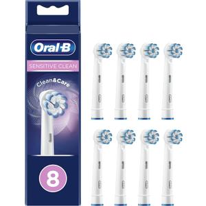Oral-B Sensitive Clean Replacement Brush Heads x 8 Original Refill for Electric Toothbrush, White