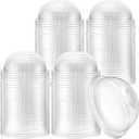200 Pcs Plastic Dome Lids Bulk, Clear Disposable PET Cup Lids with Straw Slot, Fit 12 oz, 16 oz, 20 oz, 24 oz Round Plastic Cups for Summer Coffee, Ice Cream, Milkshake, Slush, Shop Party Supplies