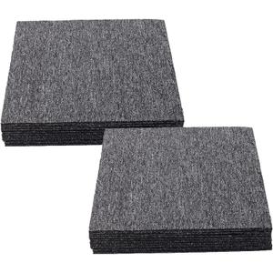 20" x 20" Carpet Floor Tiles 20Pcs, Carpet Squares with Non-Self Positioning Adhesive Stickers, with Non-Slip Bitumen Backing, DIY Flooring for Home Living Room (Dark Gray, 54 sqft/Box) 20" x 20" Carpet Floor Tiles 20Pcs, Carpet Squares with Non-Self Positioning Adhesive Stickers, with Non-Slip Bitumen Backing, DIY Flooring for Home Living Room (Dark Gray, 54 sqft/Box)