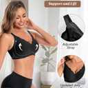 Womens Seamless Bras No Underwire Supportive Wireless Push Up Full Coverage Bralette Comfort Scalloped T-Shirt Bra (Small, Black)