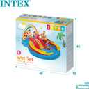 Intex 57453EP 9.75 Foot x 6.3 Foot x 53 Inch Multicolor Rainbow Slide Kids Inflatable Pool with Water Slide and Ring Toss for Children Ages 2 and Up