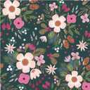 HAOKHOME Floral Peel and Stick Wallpaper Nursery Vintage Removable Stick on Contact Paper for Bathroom Decor Dark Green/Pink/Orange 17.3in x 9.8ft