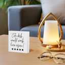 ATBWGT Funny Office Wooden Box Sign,Funny Office Decor,Cute Desk Would Work Here Again Wood Block Plaque Signs for Home Office Workplace Table Shelf Decor, 5x5 Inch