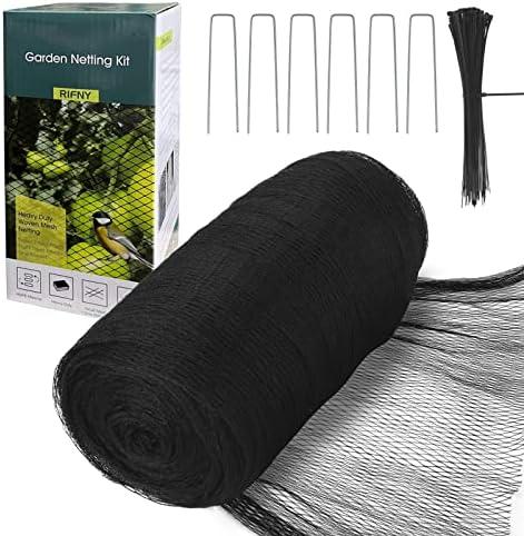 Bird Netting for Garden - 13 x 40 FT Heavy Duty Anti Bird Netting Mesh with Ties and Landscape Staples for Vegetable, Fruit Trees & Other Plants, Lasting Against Birds Deer Squirrels and Poultry
