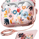 Inesore Pink for AirPods Pro 3 Case 2025 with Lock, for Women Girly Floral Cute Case Compatible with Apple Airpods Pro 3rd Generation Cover, with Phone Stand, Keychain & Cleaner Kit Pink Flower