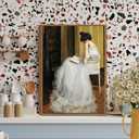 Victorian Lady Reading Framed Canvas Wall Art 16x24 inch