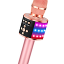 BONAOK Karaoke Microphone for Kids & Adults  Bluetooth Microphones Singing Mic with Disco Lights, Echo Effect, Builtin Speaker Portable Karaoke Player for Party Travel Gifts Q78(Rose Gold)