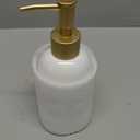 Natheeph 14OZ Ceramic Soap Dispenser Ceramic Soap Pump Dispenser Can Fill Liquid for Bathroom/Kitchen (White)