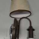 Maichis 12V LED RV Wall Sconce with On/Off Switch (LED Bulb Included), Decorative Fabric Light Fixture with 1 Bulb, 12Volts Interior Light for RV, Motorhome, Camper, Boatm Bronze