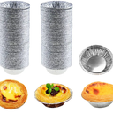 100 Pcs Aluminum Foil Mini Pans, Great for Baking Tarts, Quiche, Pudding, etc.