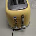 Culinaid Toaster 2 Slice Retro Stainless Steel with 1.5” Extra Wide Slots Bagel, Defrost, Reheat, Cancel Functions, 6 Bread Shade Settings, Removable Crumb Tray, Yellow