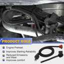 3600006 Engine Block Heater Cord Cable Cordset with Protector for Ford F350 F250 E350 E250/01-18 6.6L Duramax Engine Chevy Silverado GMC Sierra 2500 3500 Replaces# 19301659 23402644