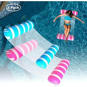 Inflatable Pool Floats Adult Size Water Hammock,Pool Rafts Lounge Chairs Floating,4-in-1 Multi-Purpose Pool Floaties Toys,Floats for Swimming Pool,for Adults Vacation Fun and Rest