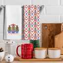 Blue and White Chinoiserie Christmas Tree Kitchen Towels Set of 2,Christmas Dish Towels for KitchenXmas Hand Towels for BathroomGrandmillennial Home Decor 16x24 Inch